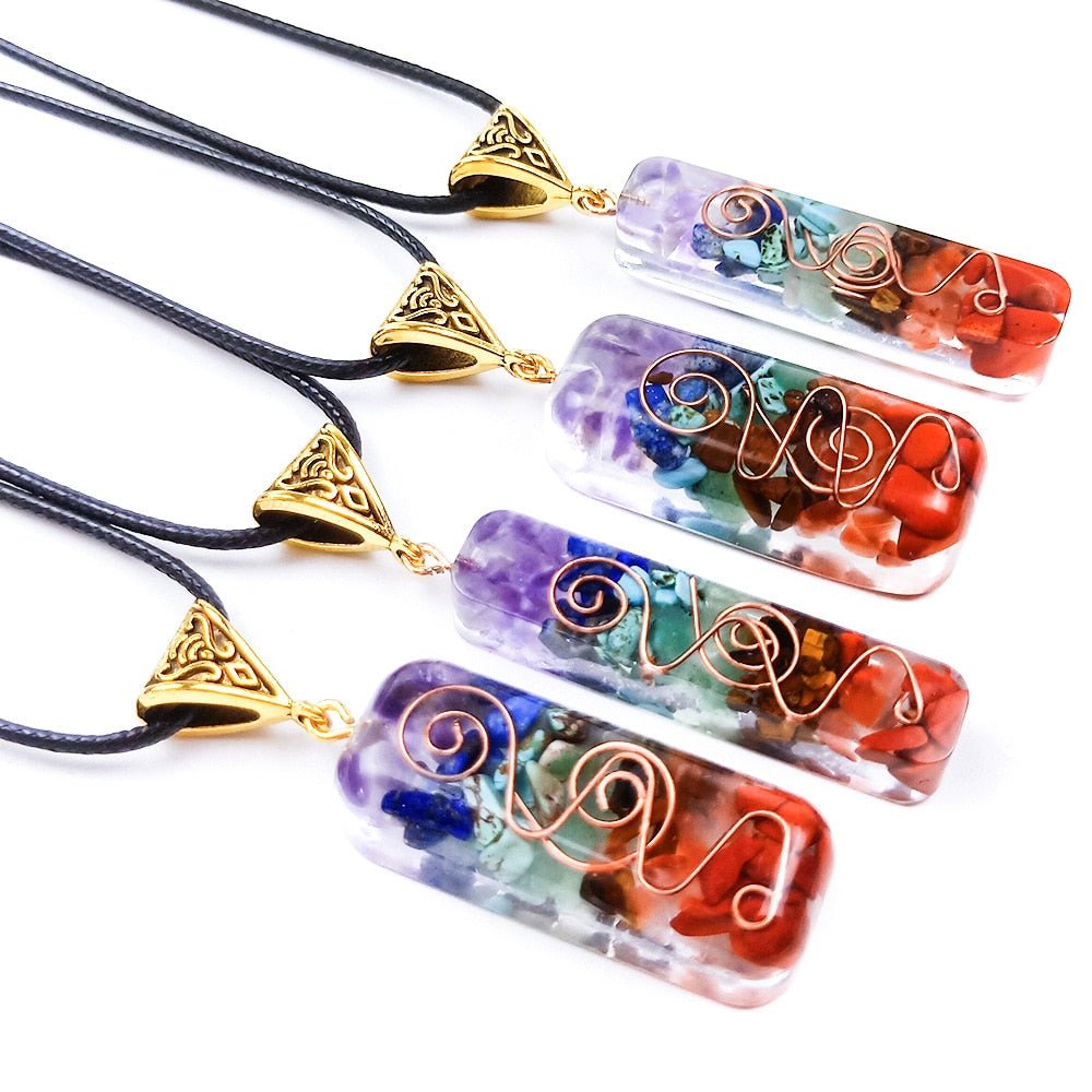 Reiki Healing 7 Chakra Orgone Necklace by The Good Shaman