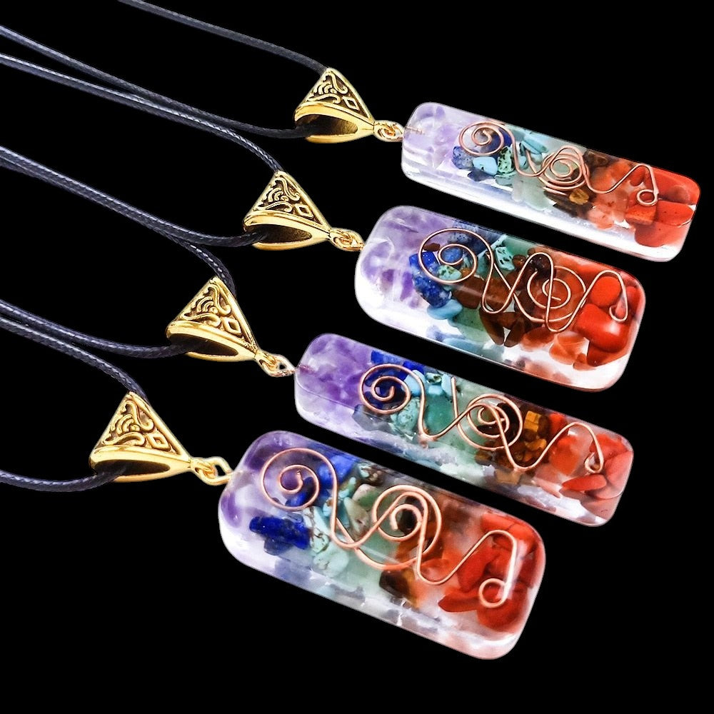 Reiki Healing 7 Chakra Orgone Necklace by The Good Shaman