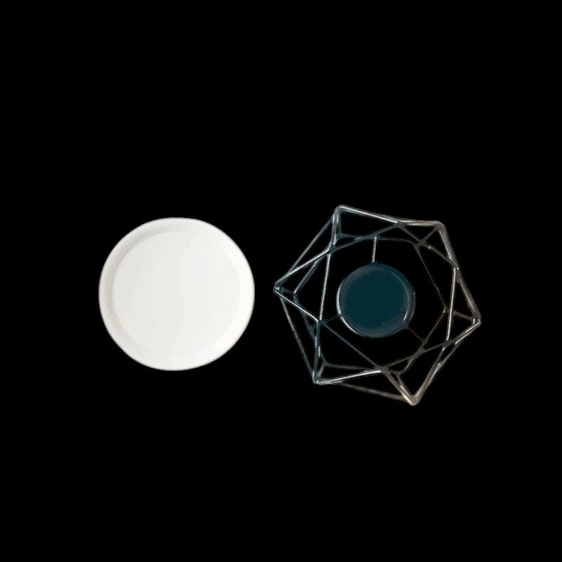 Black Geometric Ceramic Essential Oil/Wax Melt Burner Warmer by The Good Shaman