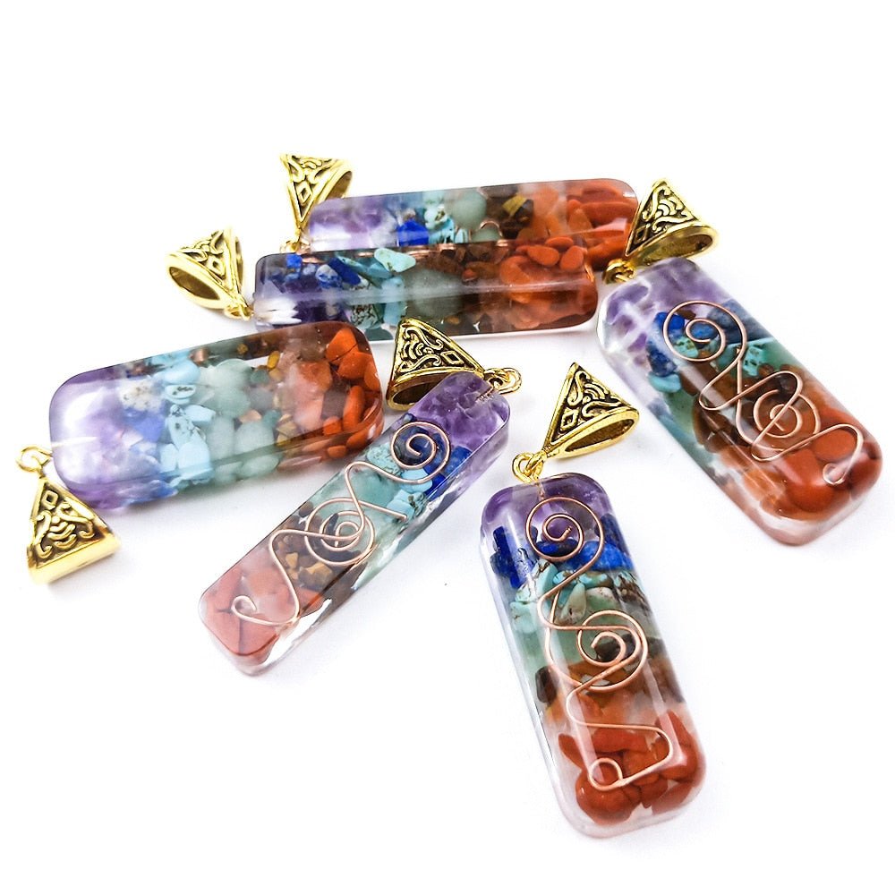Reiki Healing 7 Chakra Orgone Necklace by The Good Shaman