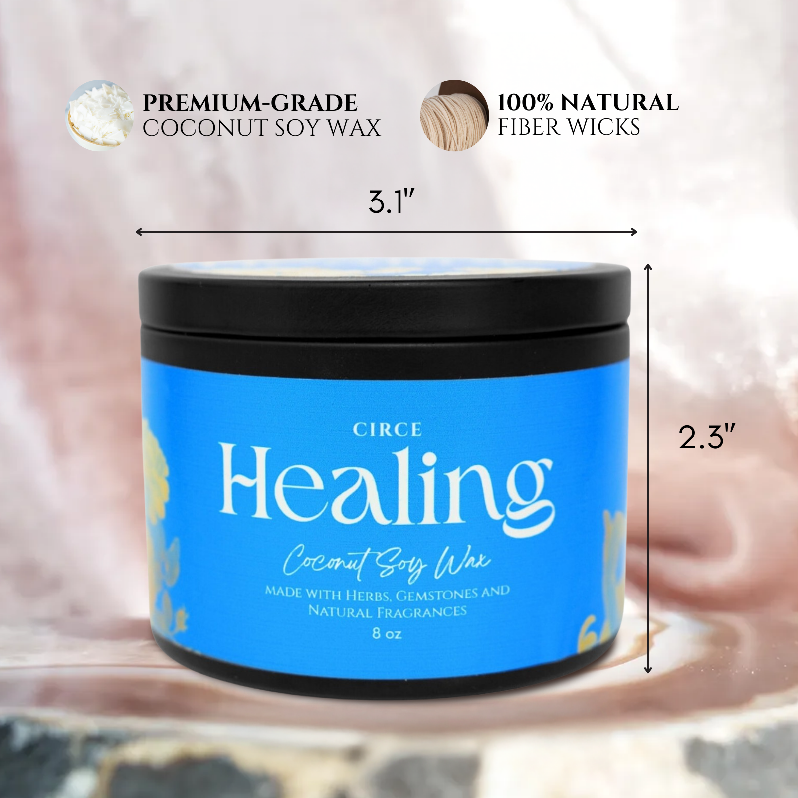 Healing Ritual Candle — 8‑oz Recovery & Wellness Candle by Circe Boutique