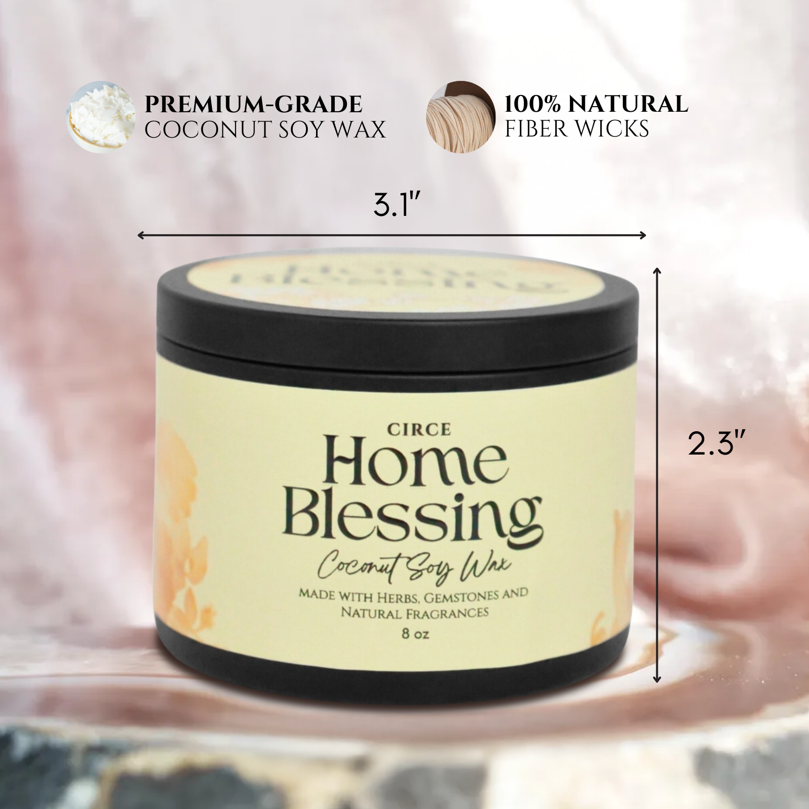 Home Blessing Candle — 8‑oz Harmony & Protection by Circe Boutique