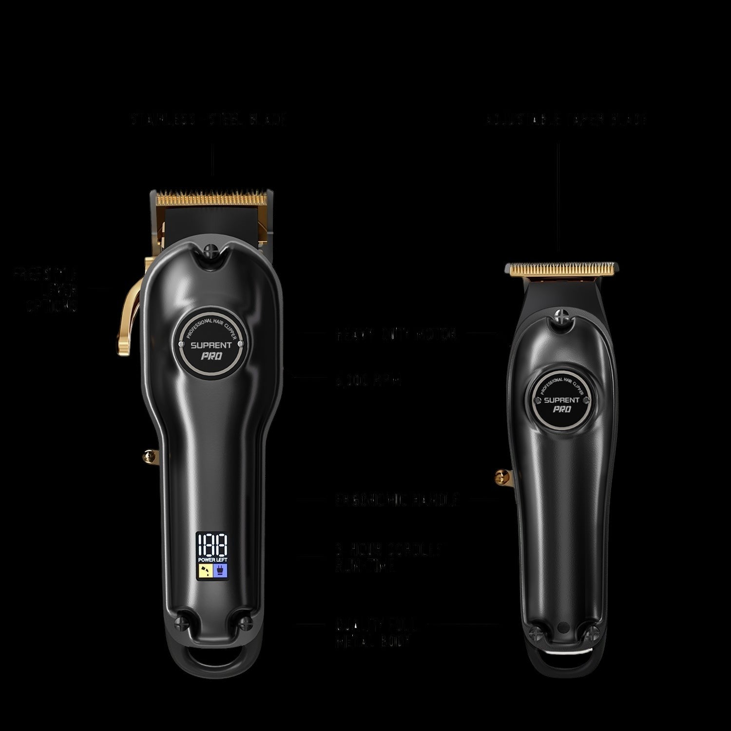 The Black Devil Clipper and Trimmer Set - HC596BX by SUPRENT US