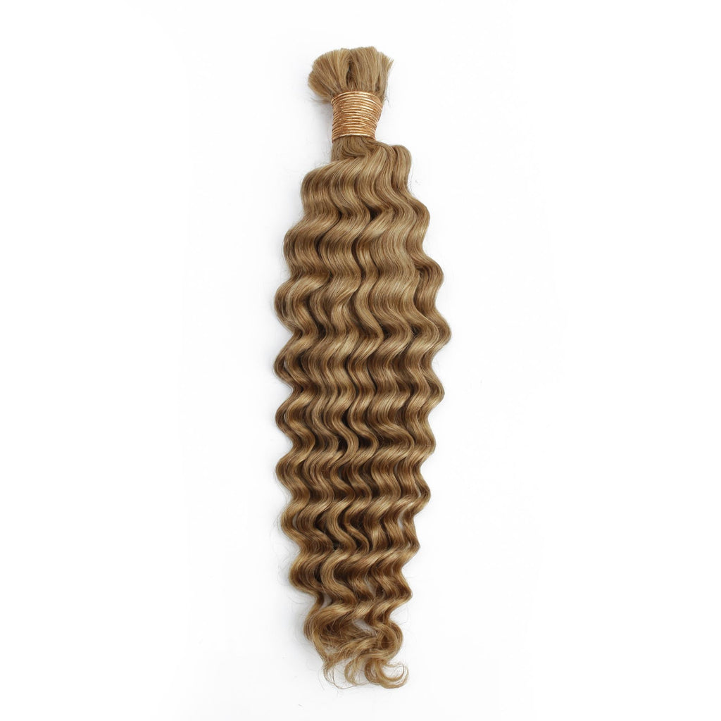 Honey Blonde Deep Wave 27 Bulk 100% Human Braiding Hair by Private Label