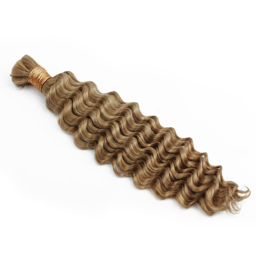 Honey Blonde Deep Wave 27 Bulk 100% Human Braiding Hair by Private Label
