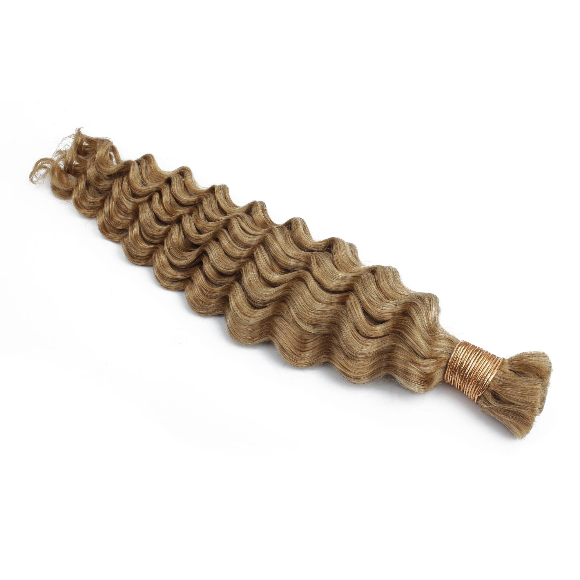 Honey Blonde Deep Wave 27 Bulk 100% Human Braiding Hair by Private Label