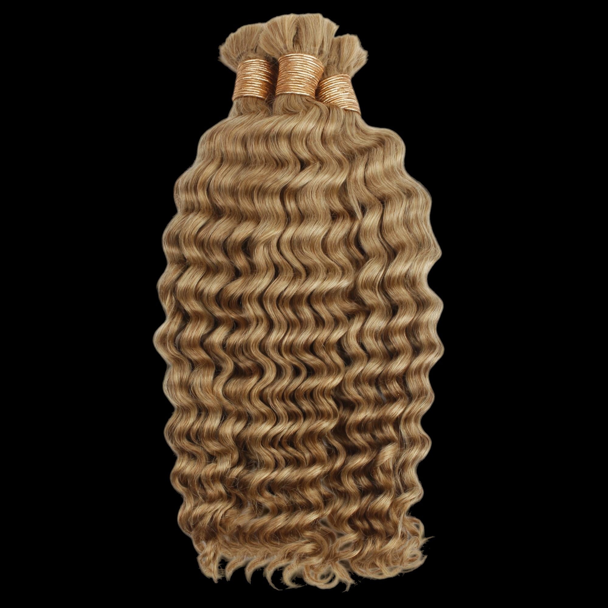 Honey Blonde Deep Wave 27 Bulk 100% Human Braiding Hair by Private Label