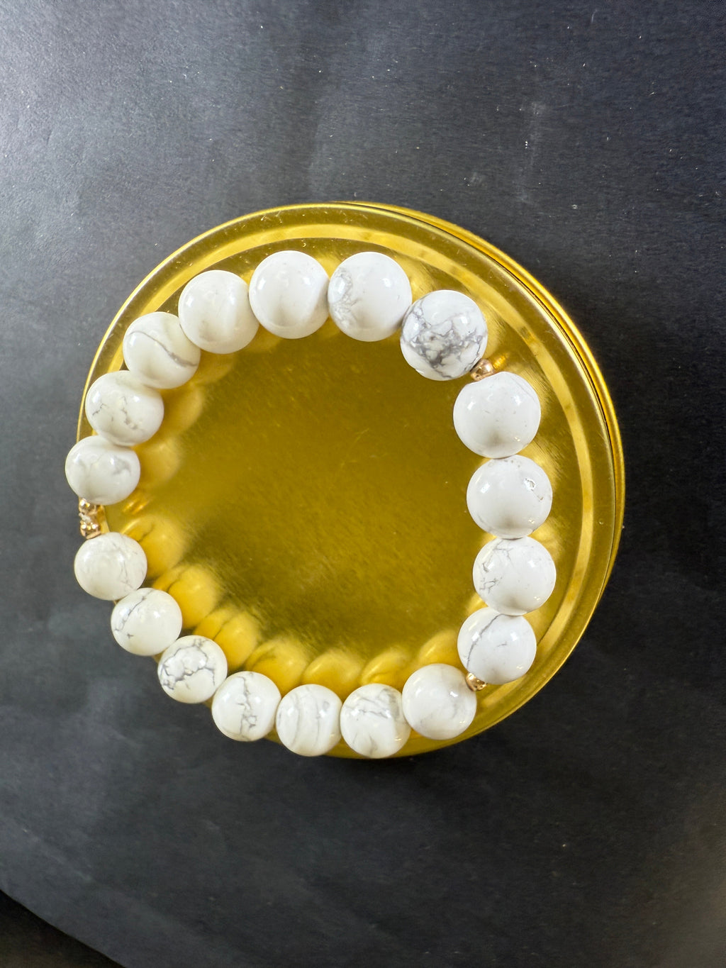 Howlite Bracelet for Crown Chakra Healing and Protection - 14K GF detail by The Good Shaman