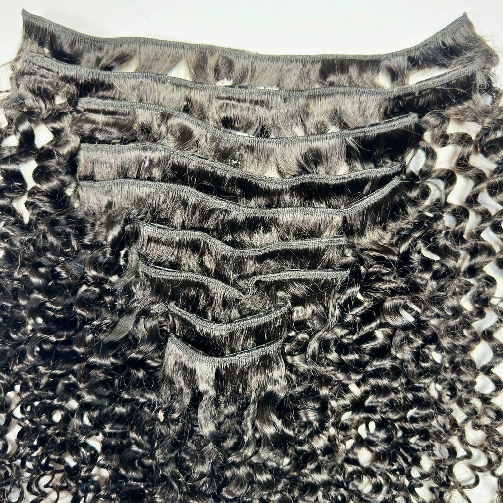 Kinky Curly Clip-In 100% Human Hair Extensions by Private Label