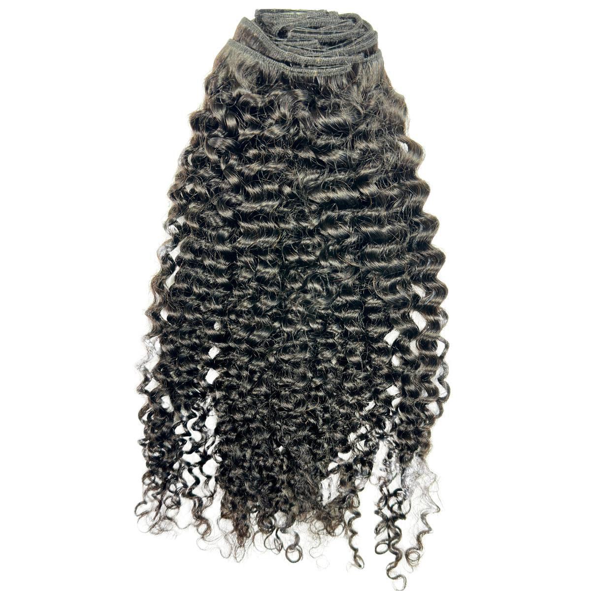 Kinky Curly Clip-In 100% Human Hair Extensions by Private Label