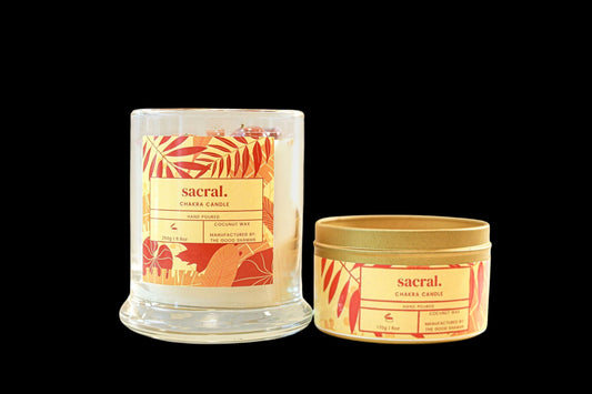 Sacral Chakra Luxe Natural Coconut Wax Scented Candle - AetherLux.Shop