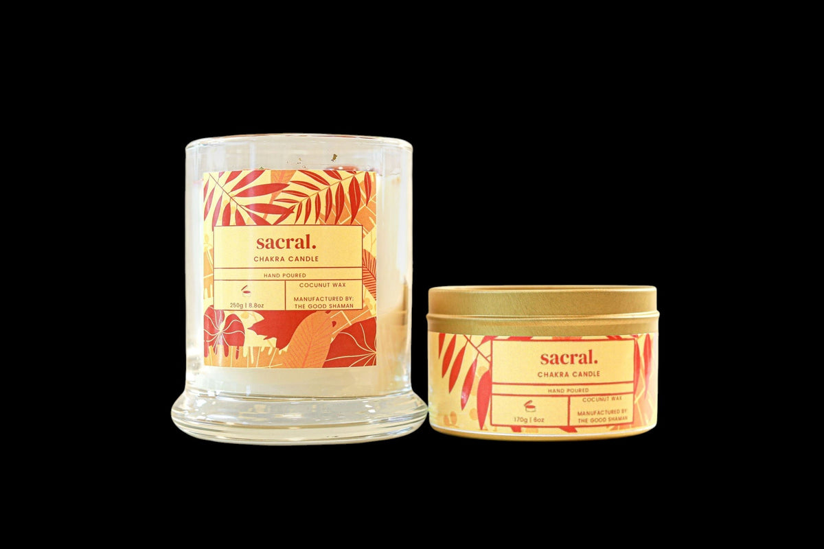 Sacral Chakra Luxe Natural Coconut Wax Scented Candle - AetherLux.Shop