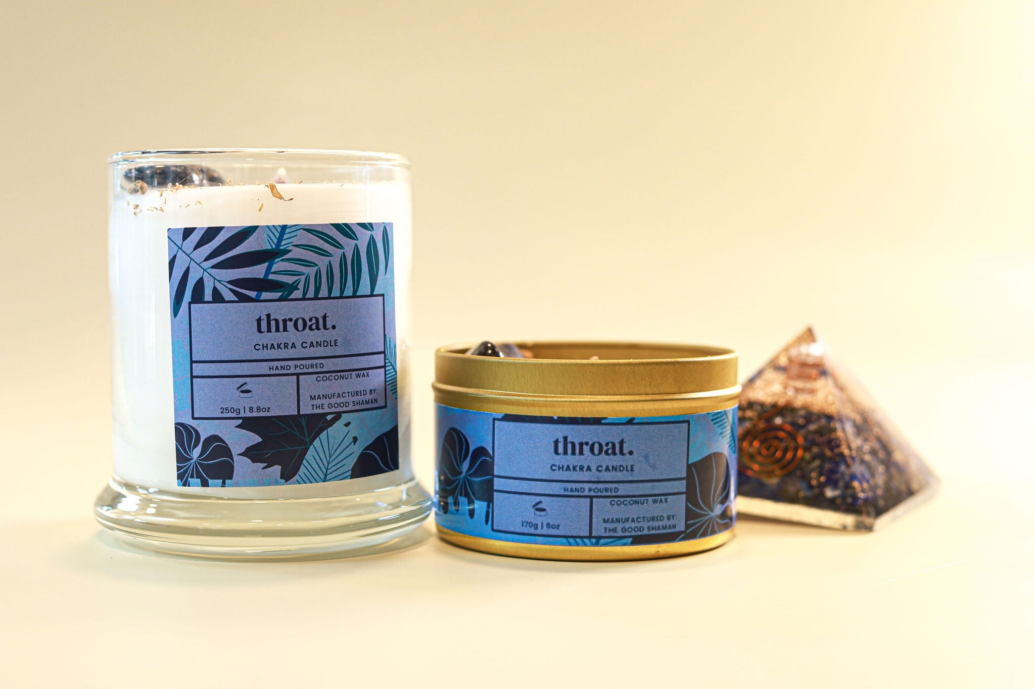 Throat Chakra Luxe Natural Coconut Wax Scented Candle by The Good Shaman