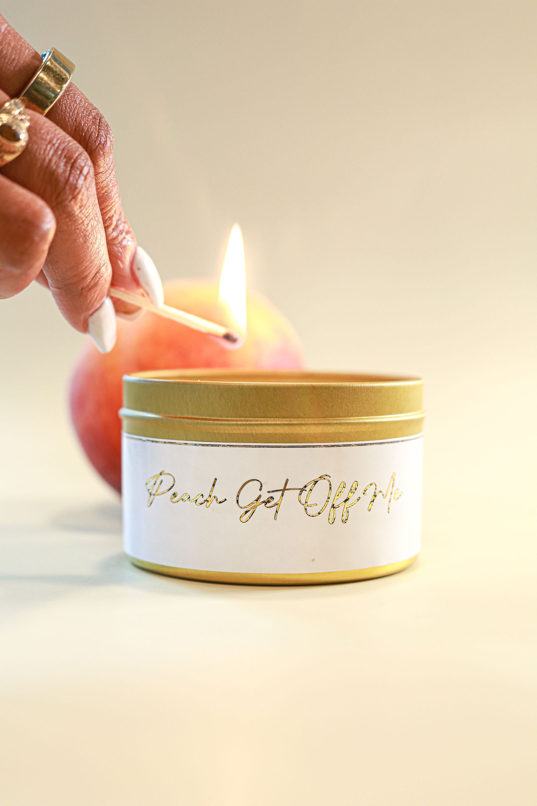 Peach Get Off Me - Luxe Hand-Poured Natural Coconut Wax Candle by The Good Shaman