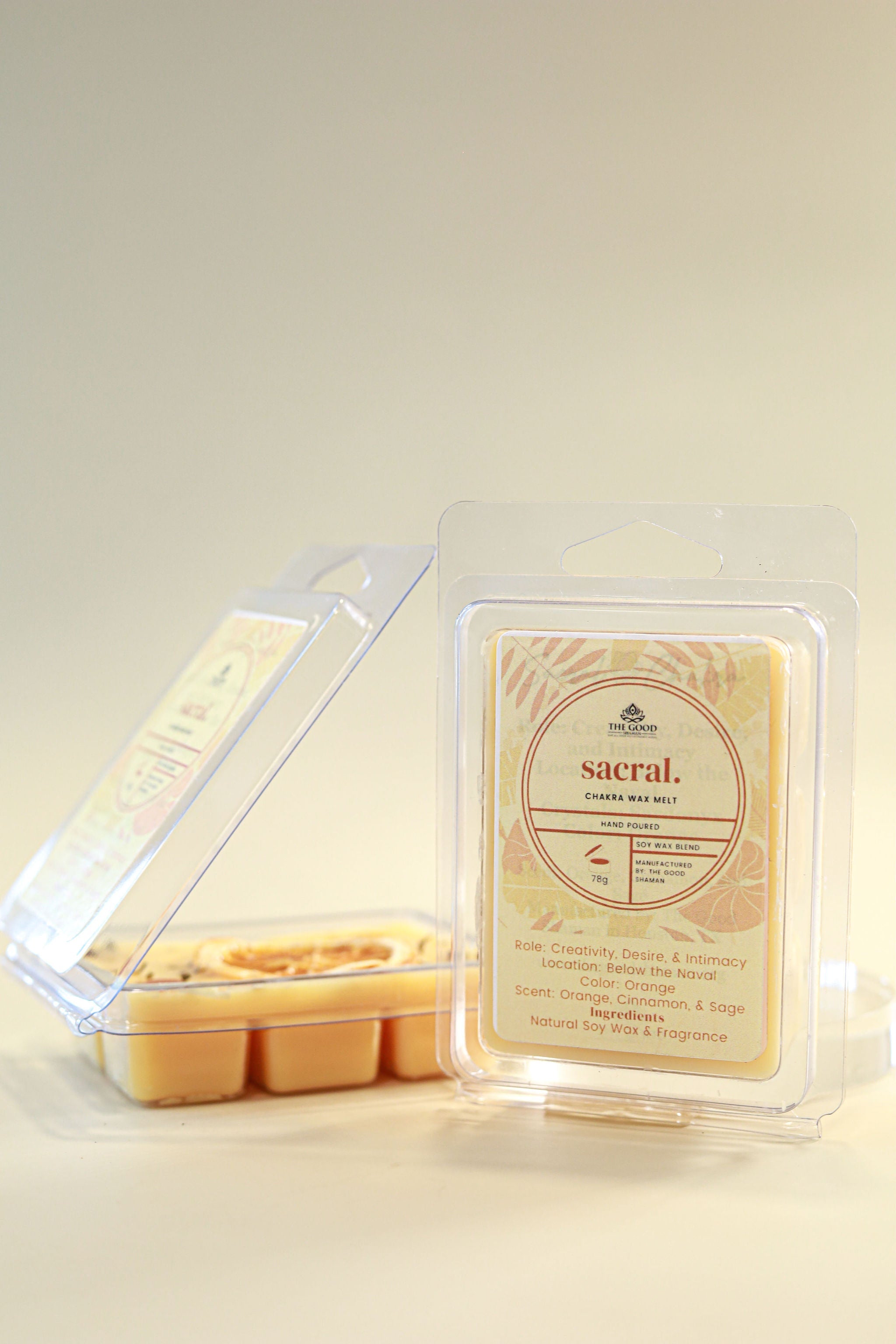 Sacral Chakra – Luxe Hand-Poured Natural Soy Wax Melts by The Good Shaman