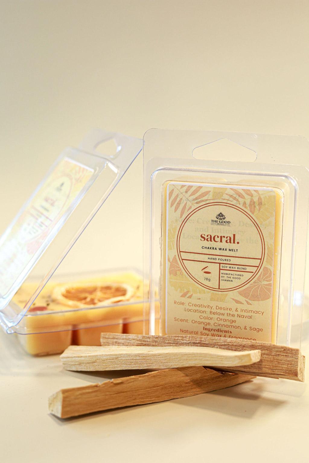 Sacral Chakra – Luxe Hand-Poured Natural Soy Wax Melts by The Good Shaman
