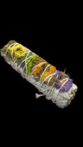 Good Vibes (Statice Floral) White Sage Smudge Stick (4 in.) by Sacred Crystals