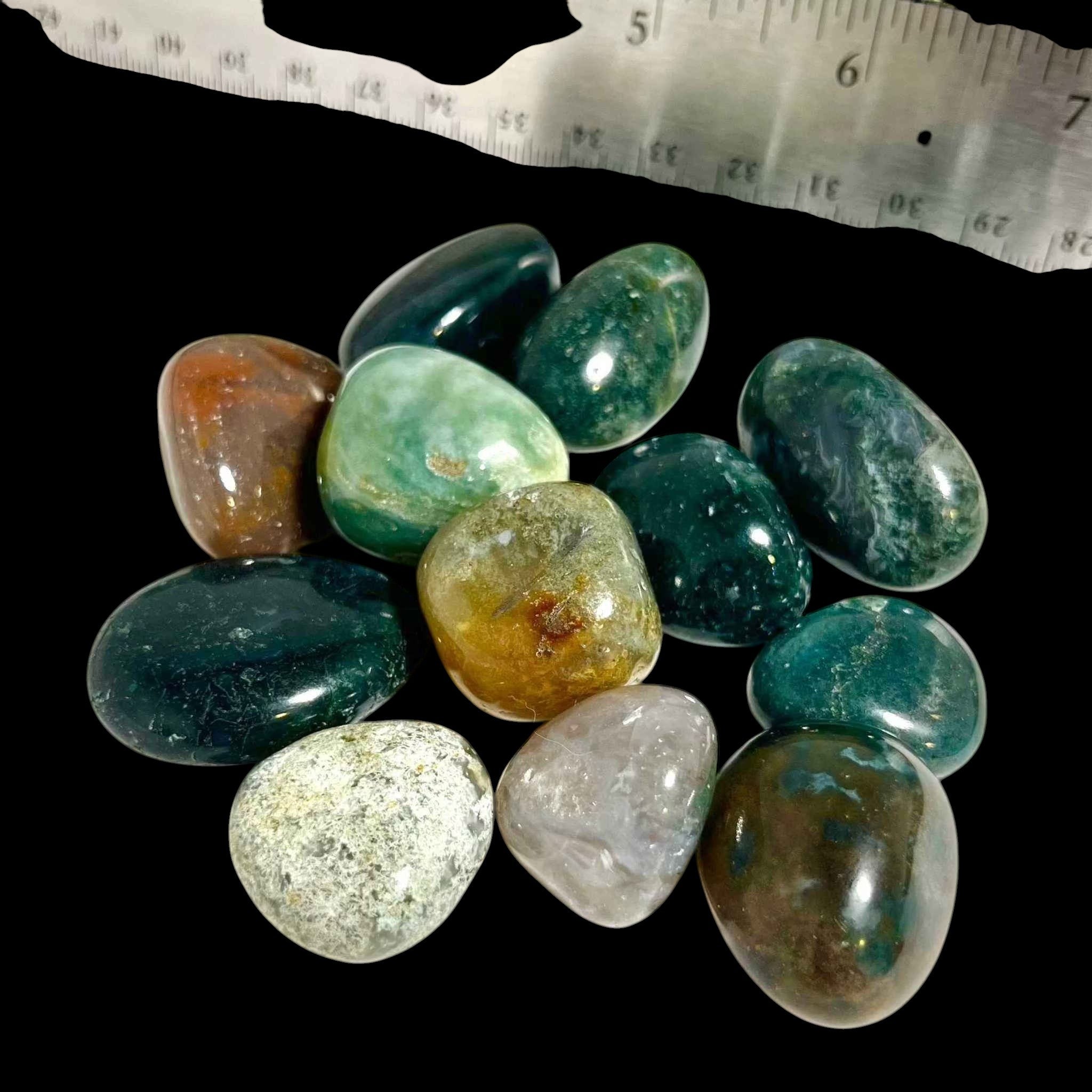Moss Agate Tumbled Pocket Stone