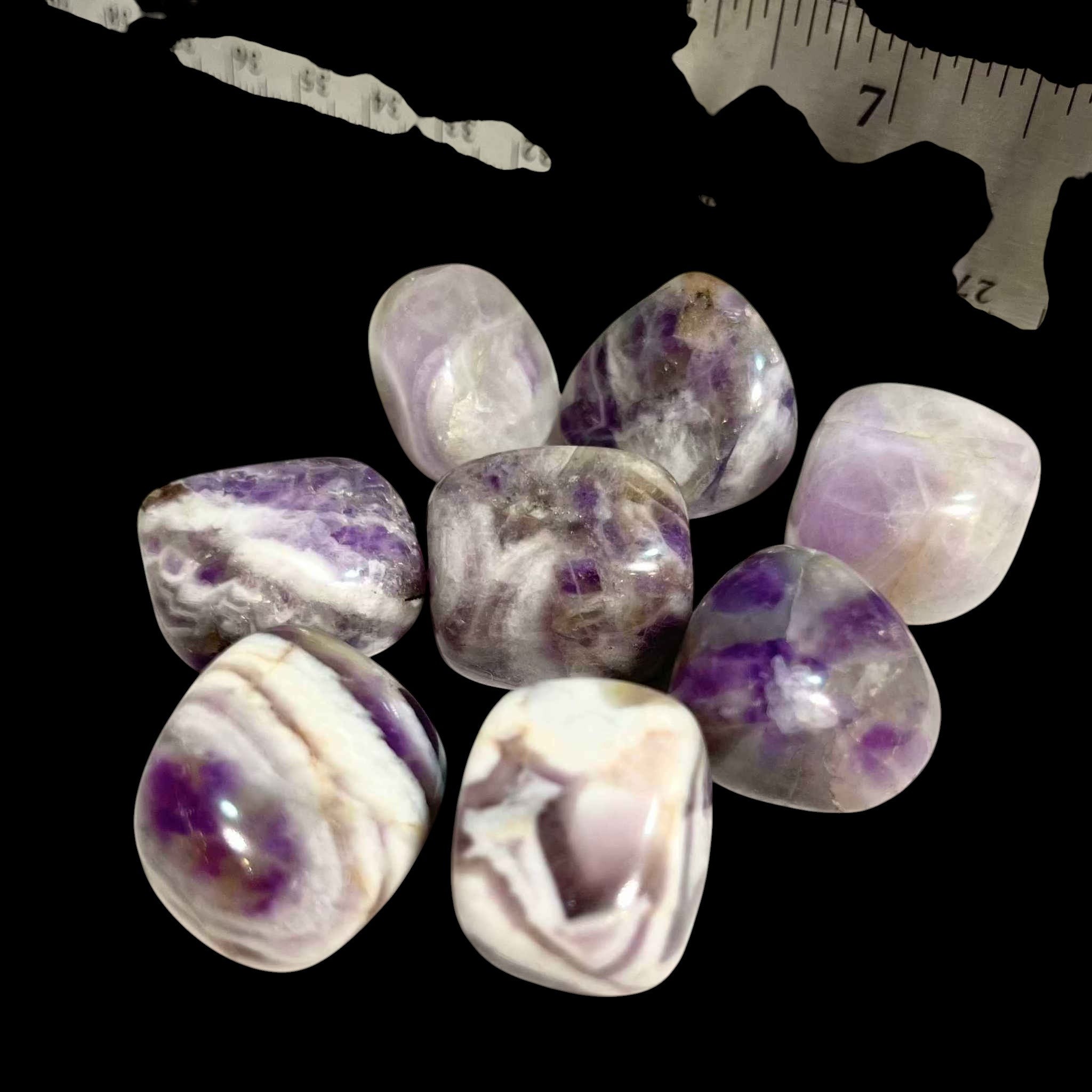 Chevron Amethyst Tumbled Stone