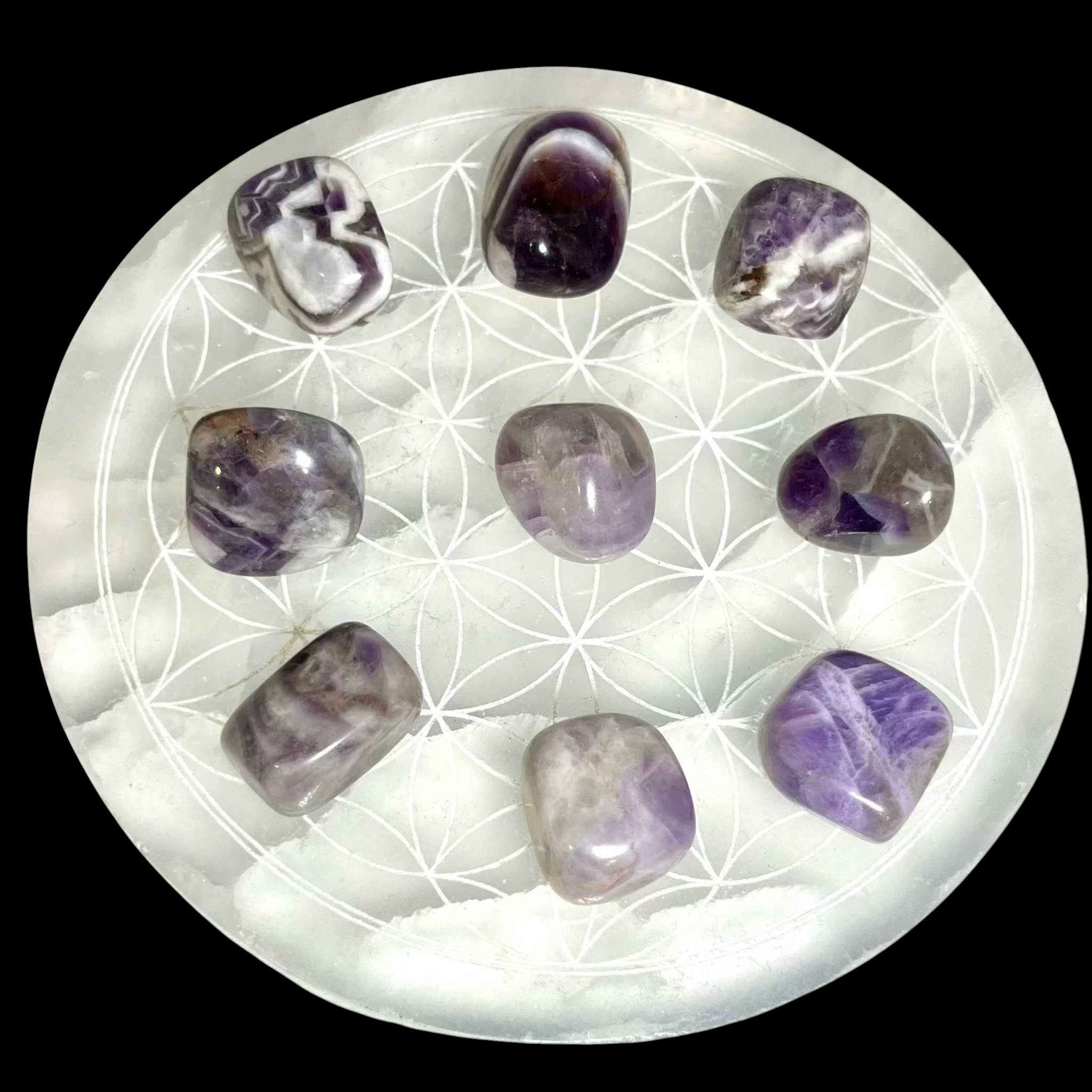 Chevron Amethyst Tumbled Stone