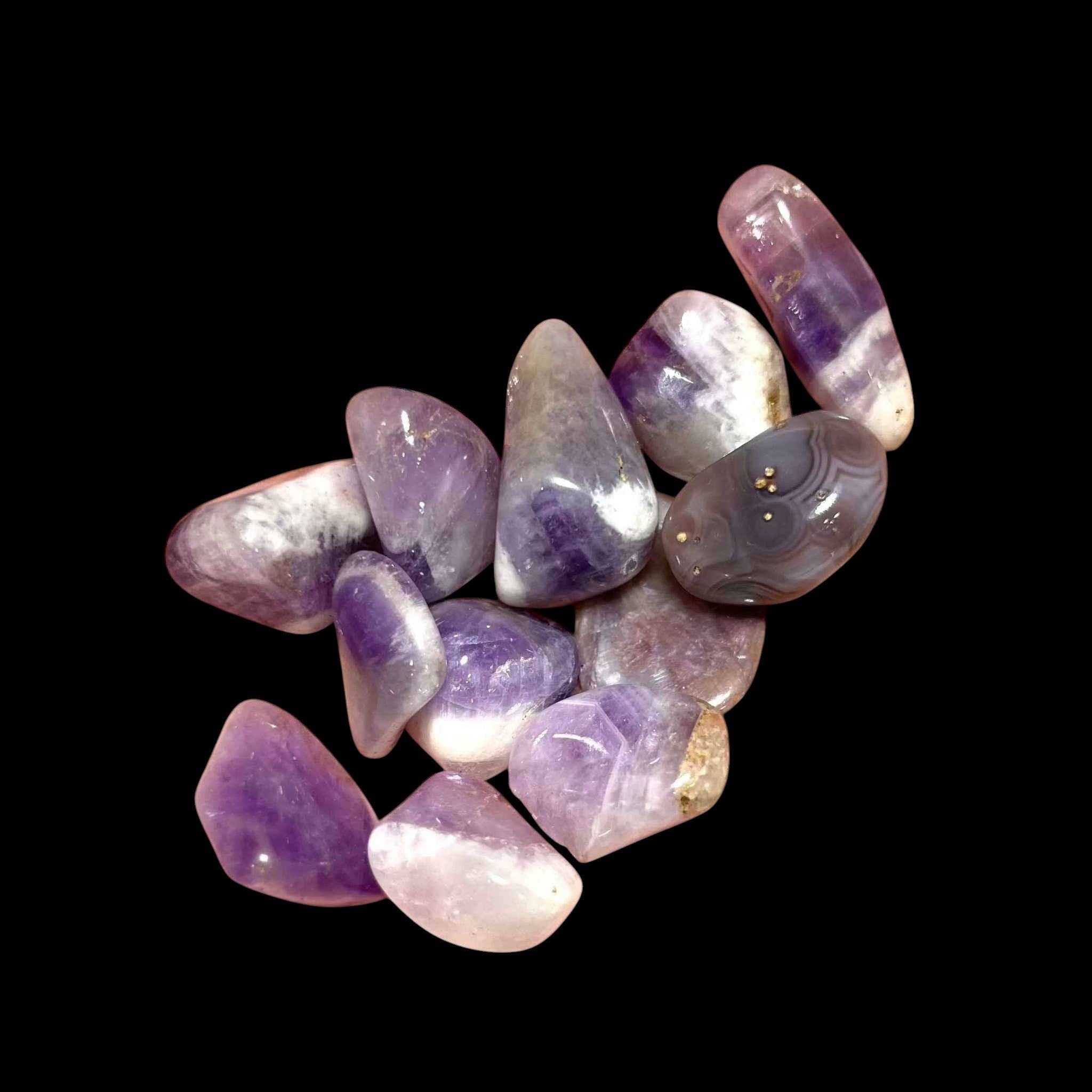 Chevron Amethyst Tumbled Stone