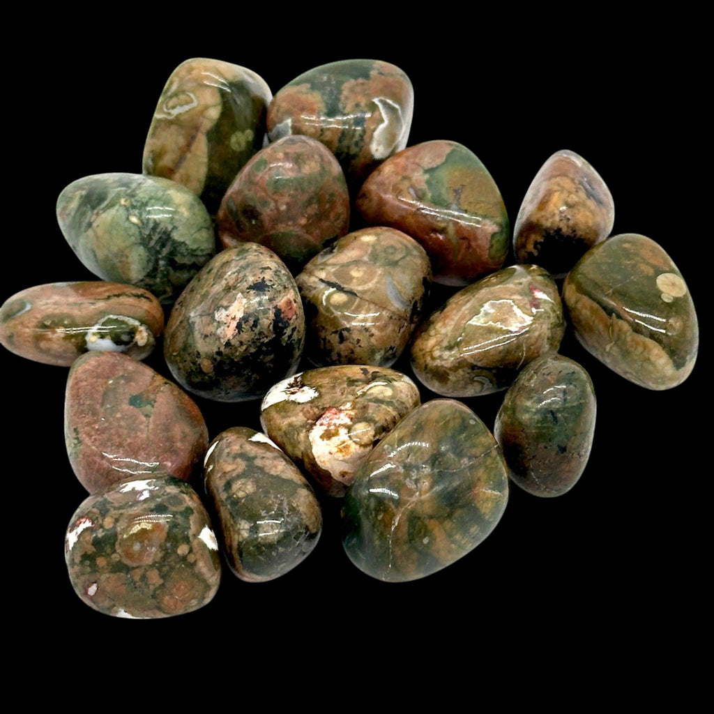 Rainforest Rhyolite Tumbled Stone - The Stone of Joy and Balance