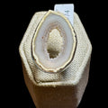 Agate Geode Slice Ring – Sterling Silver – Size 8