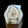 Lavender Agate Geode Slice Ring – Sterling Silver – Size 6