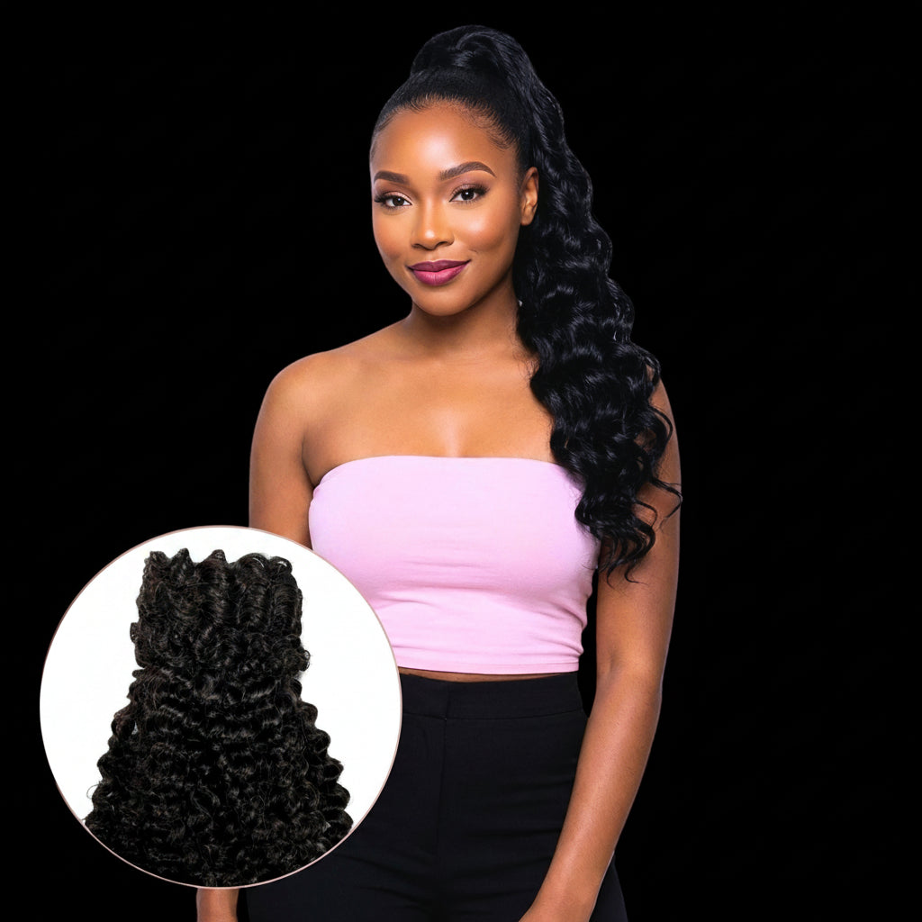 Jerry Curl 100% Human Hair Ponytail Extension by Private Label
