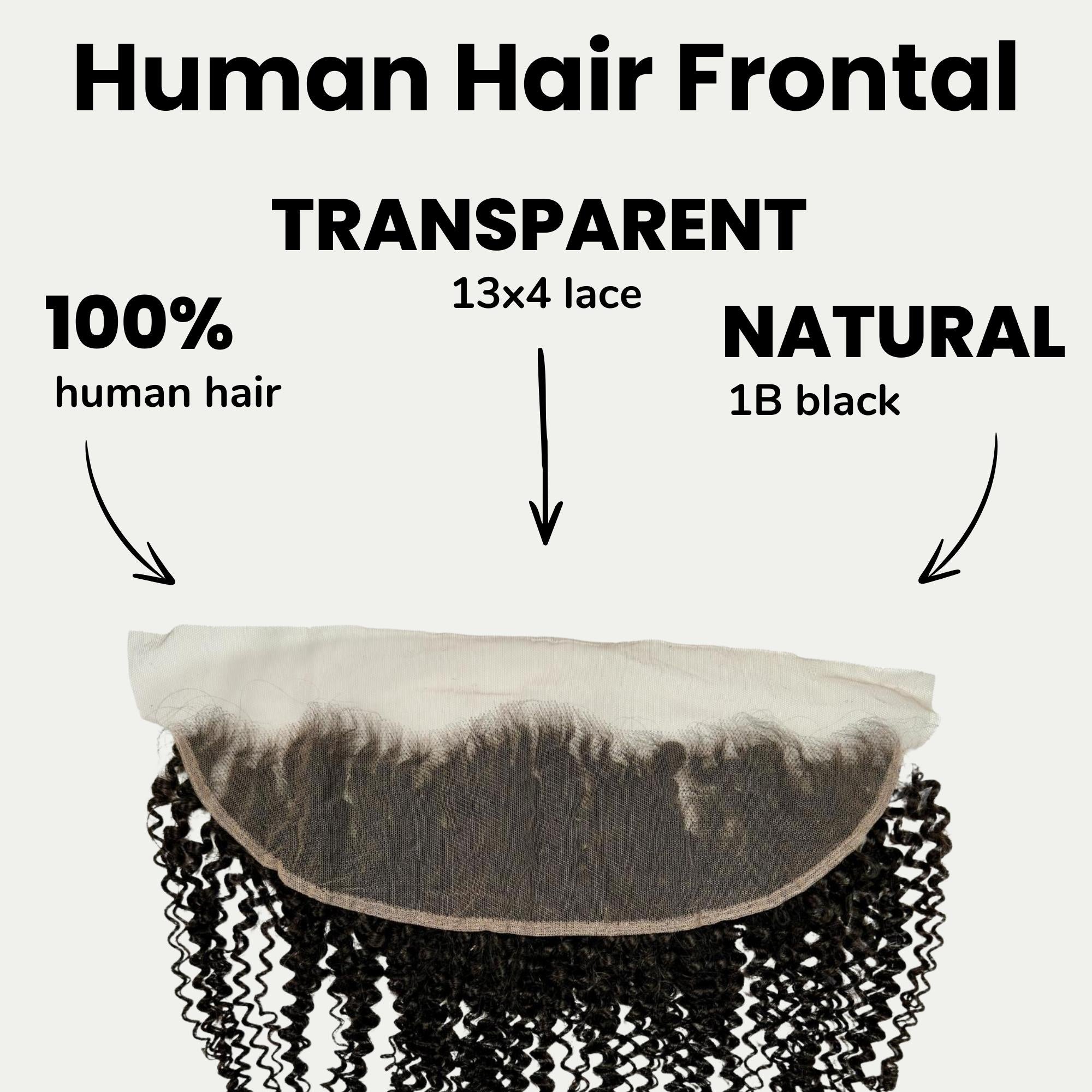 Jerry Curl 13x4 Transparent Lace Human Hair Frontal by Private Label