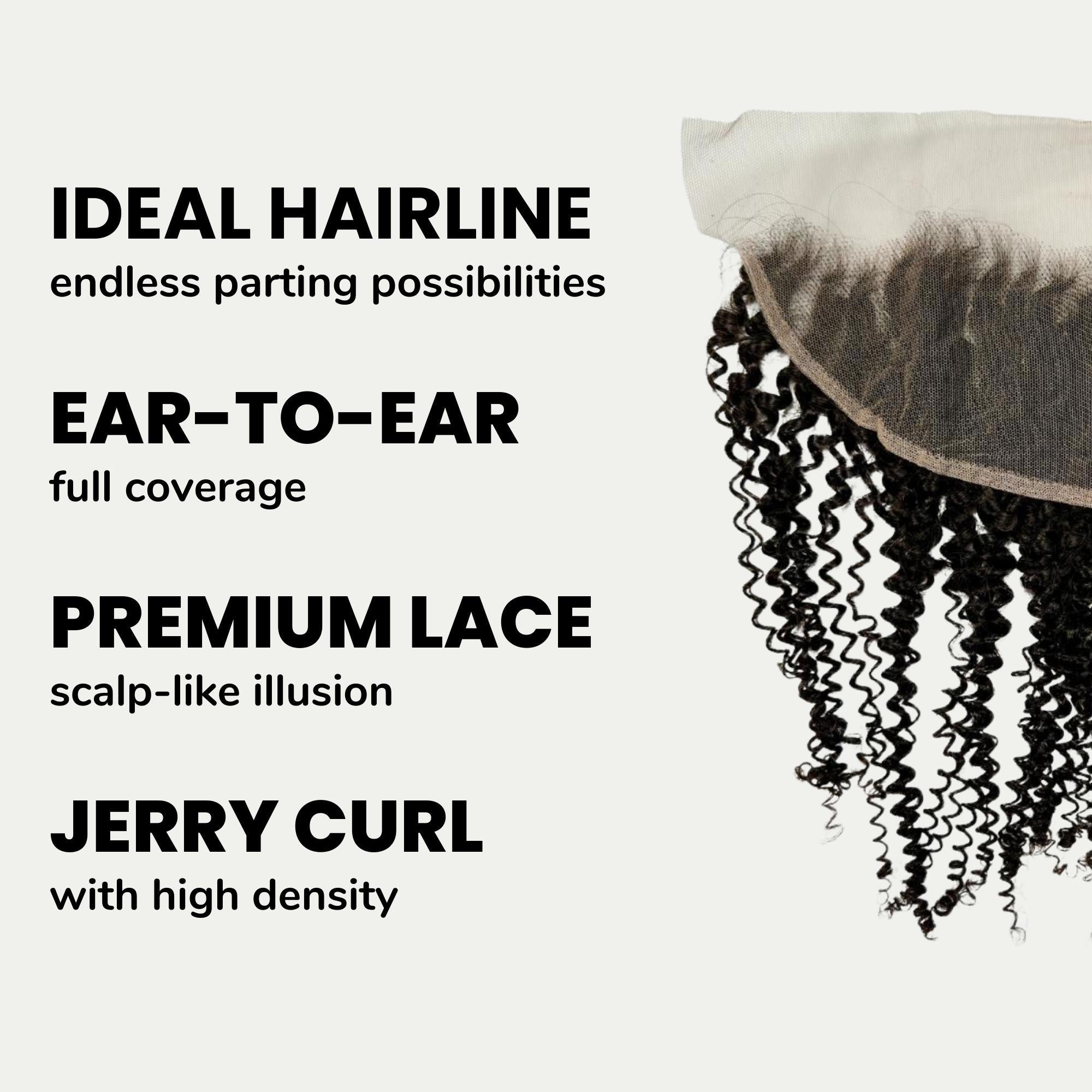 Jerry Curl 13x4 Transparent Lace Human Hair Frontal by Private Label