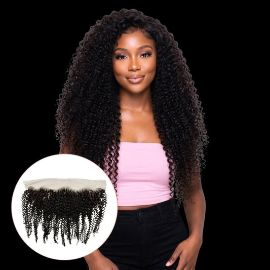 Jerry Curl 13x4 Transparent Lace Human Hair Frontal by Private Label