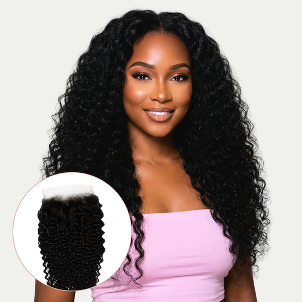 Jerry Curl 4x4 Transparent Lace Human Hair Closure by Private Label