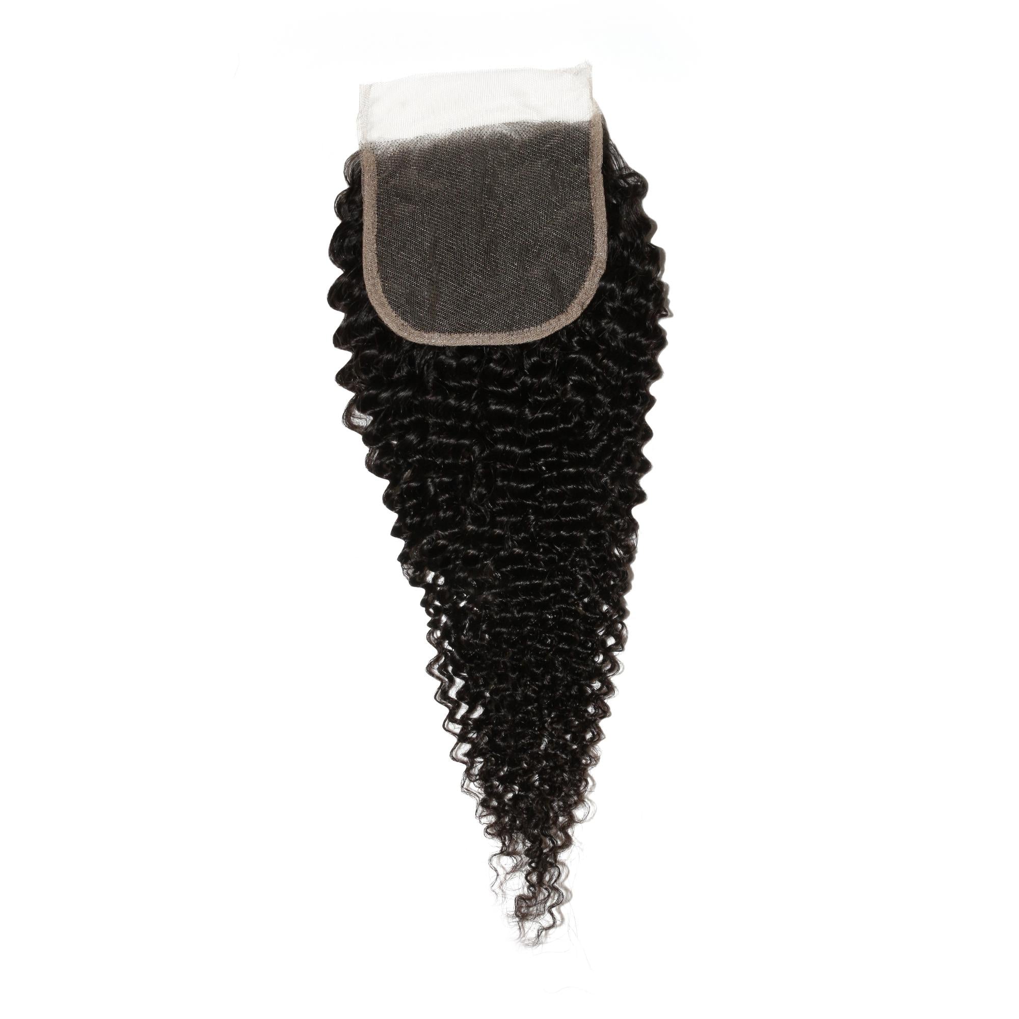 Jerry Curl 4x4 Transparent Lace Human Hair Closure by Private Label