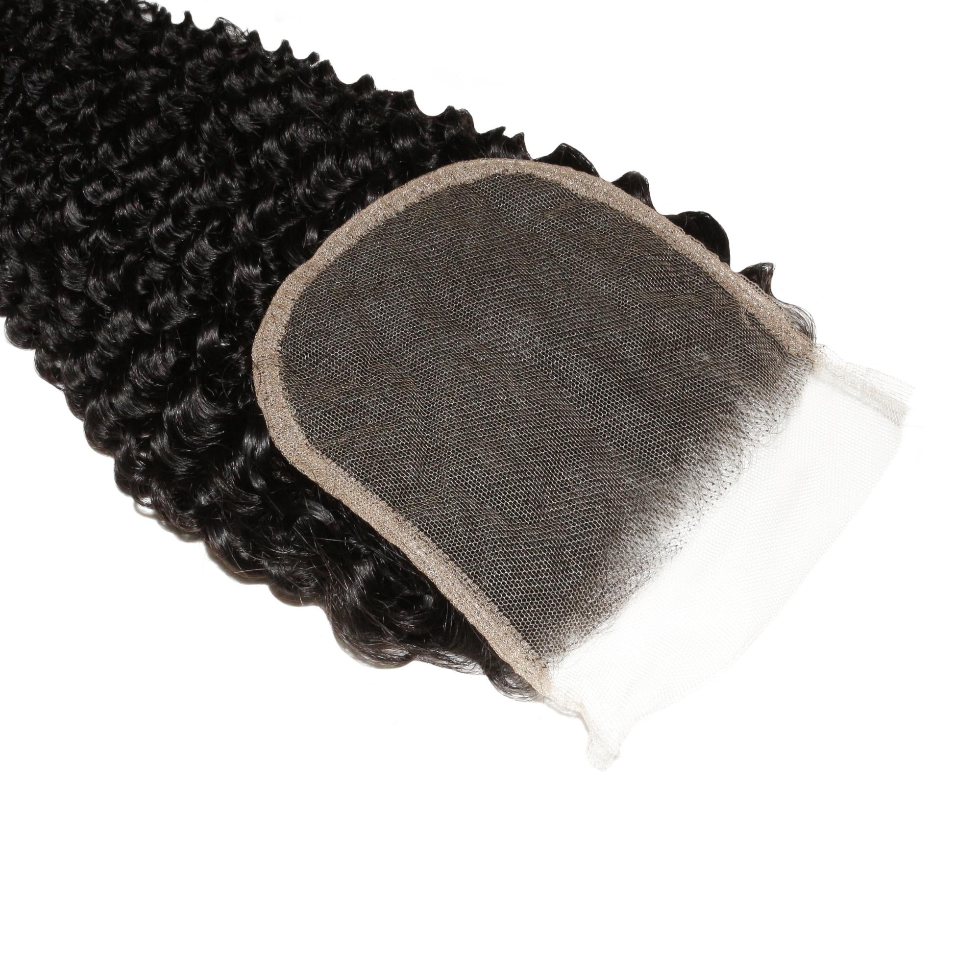 Jerry Curl 4x4 Transparent Lace Human Hair Closure by Private Label