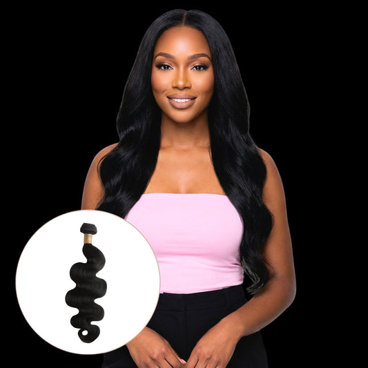 Jet Black Body Wave 100% Human Hair Bundles by Private Label