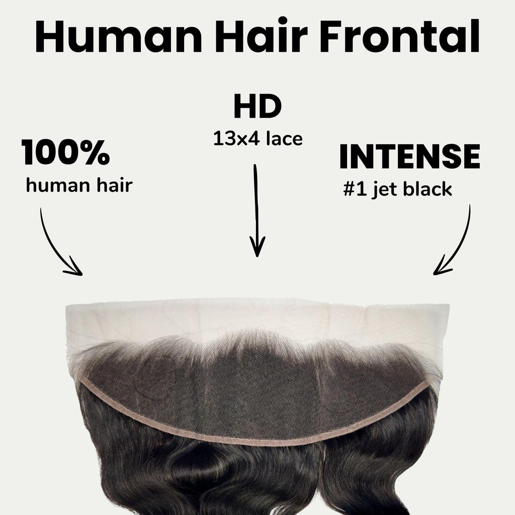 Jet Black Body Wave 13x4 HD Lace Human Hair Frontal by Private Label