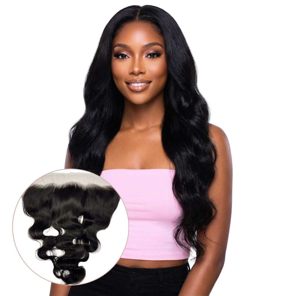 Jet Black Body Wave 13x4 HD Lace Human Hair Frontal by Private Label