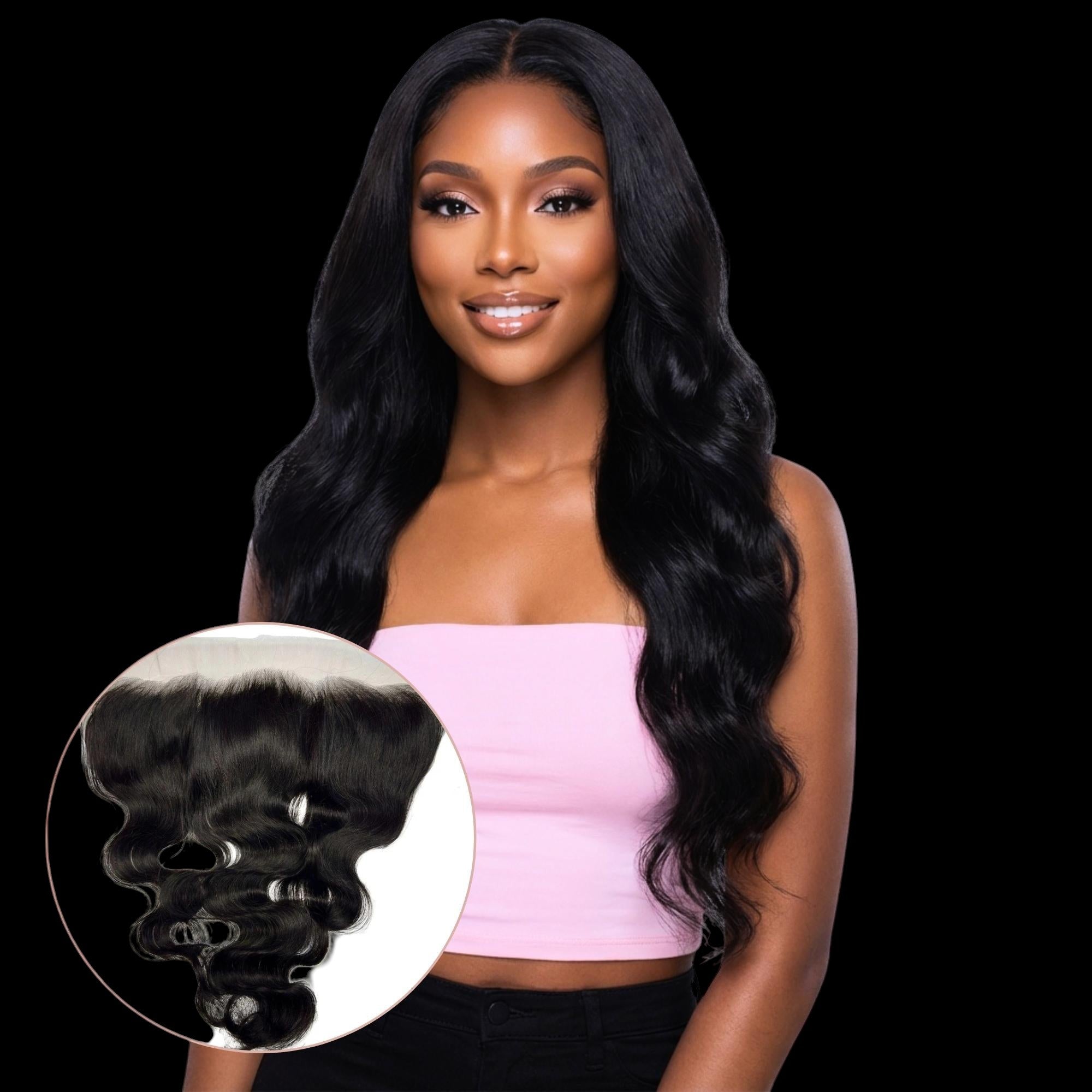 Jet Black Body Wave 13x4 HD Lace Human Hair Frontal by Private Label