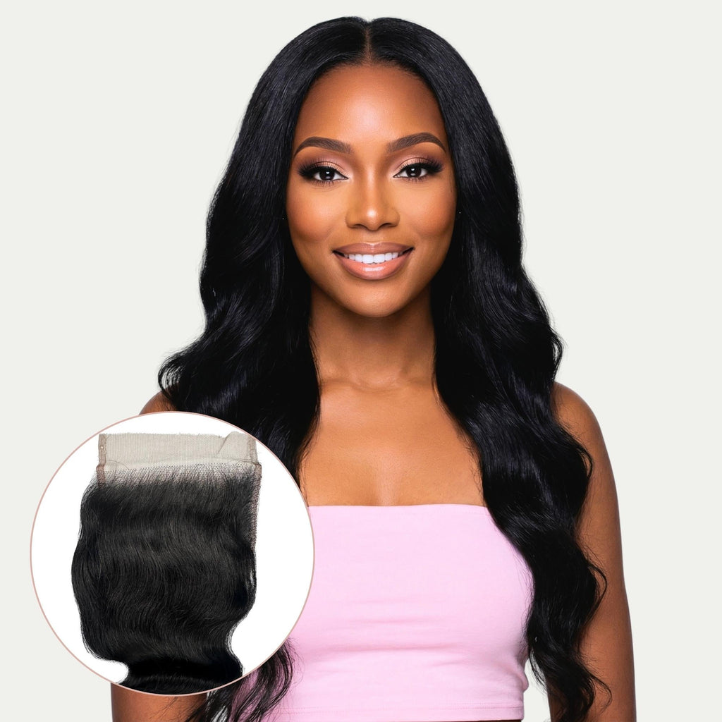 Jet Black Body Wave 4x4 HD Lace Human Hair Closure by Private Label