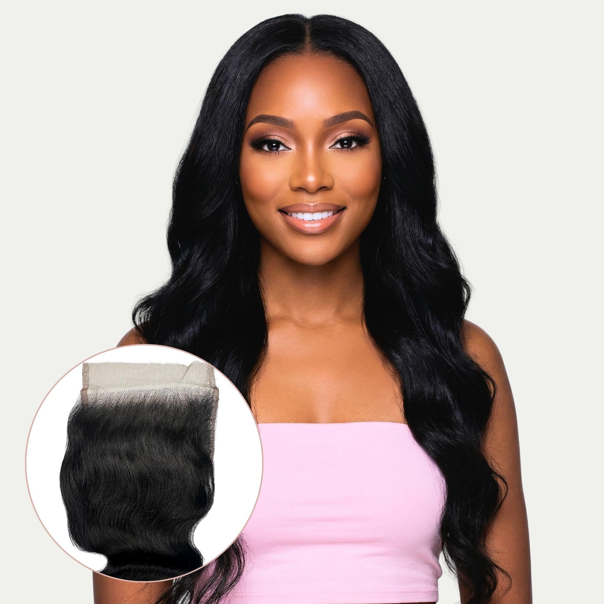 Jet Black Body Wave 4x4 HD Lace Human Hair Closure by Private Label