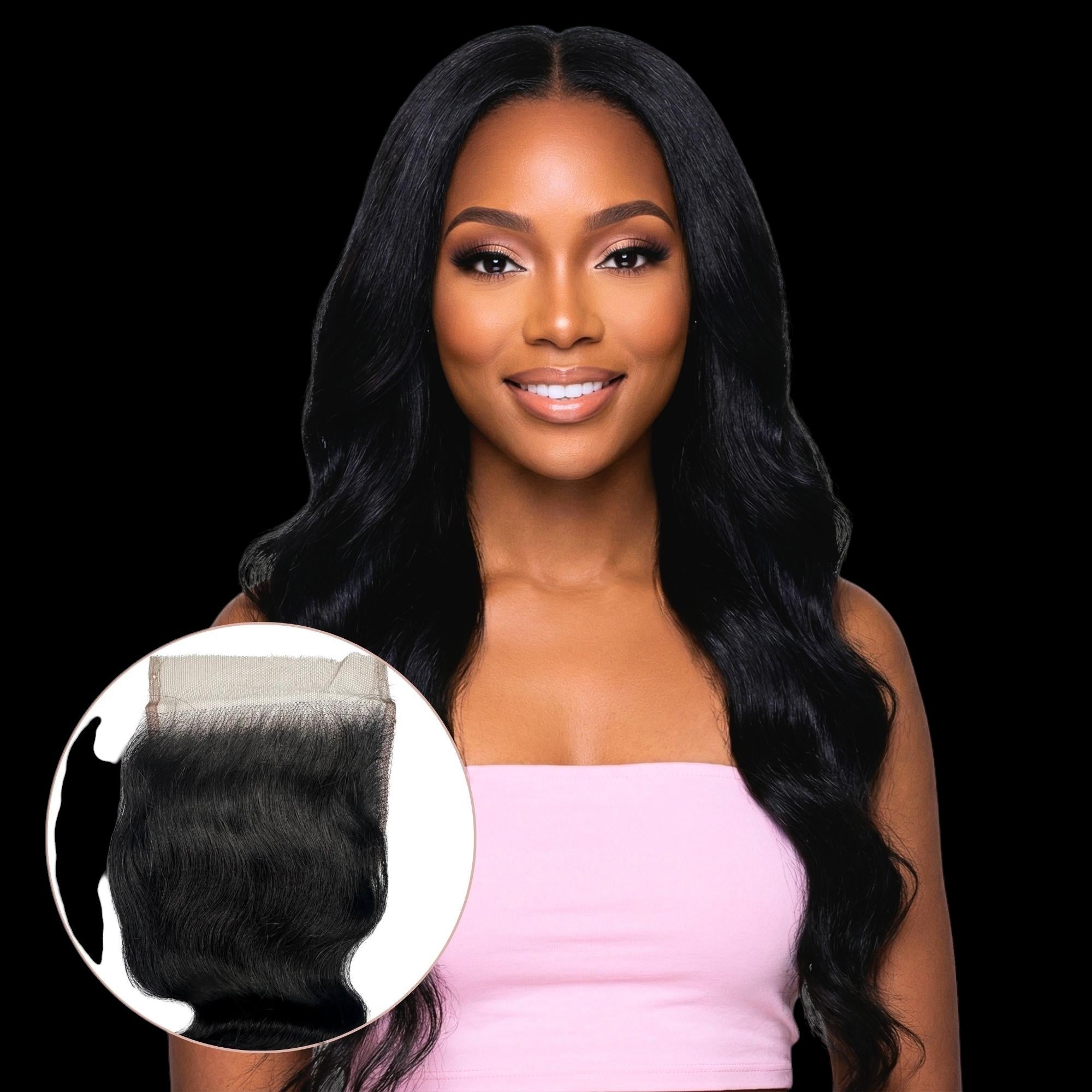 Jet Black Body Wave 4x4 HD Lace Human Hair Closure by Private Label