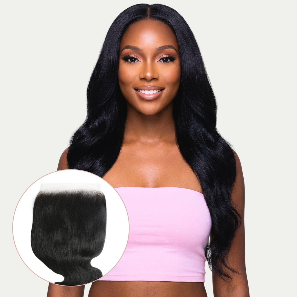 Jet Black Body Wave 7x7 HD Lace Human Hair Closure by Private Label