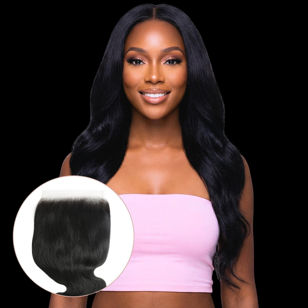 Jet Black Body Wave 7x7 HD Lace Human Hair Closure by Private Label