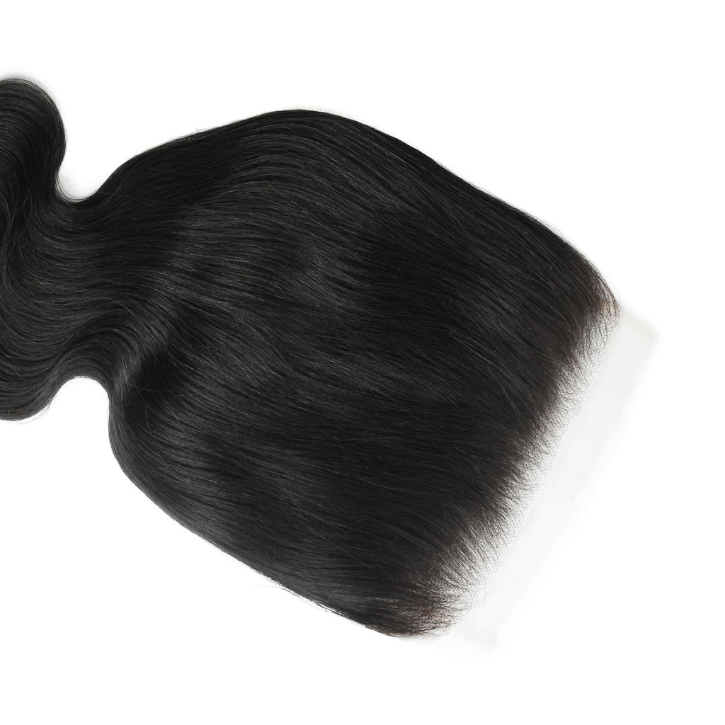 Jet Black Body Wave 7x7 HD Lace Human Hair Closure by Private Label