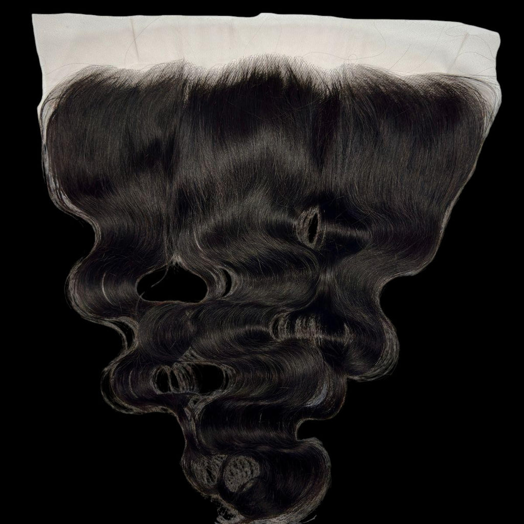 Jet Black Body Wave 13x4 HD Lace Human Hair Frontal by Private Label