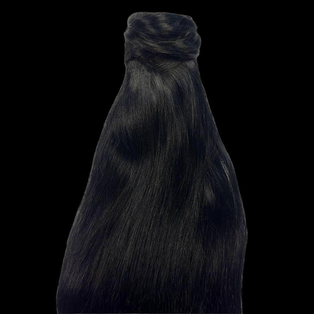Jet Black 100% Human Hair Ponytail Extension by Private Label