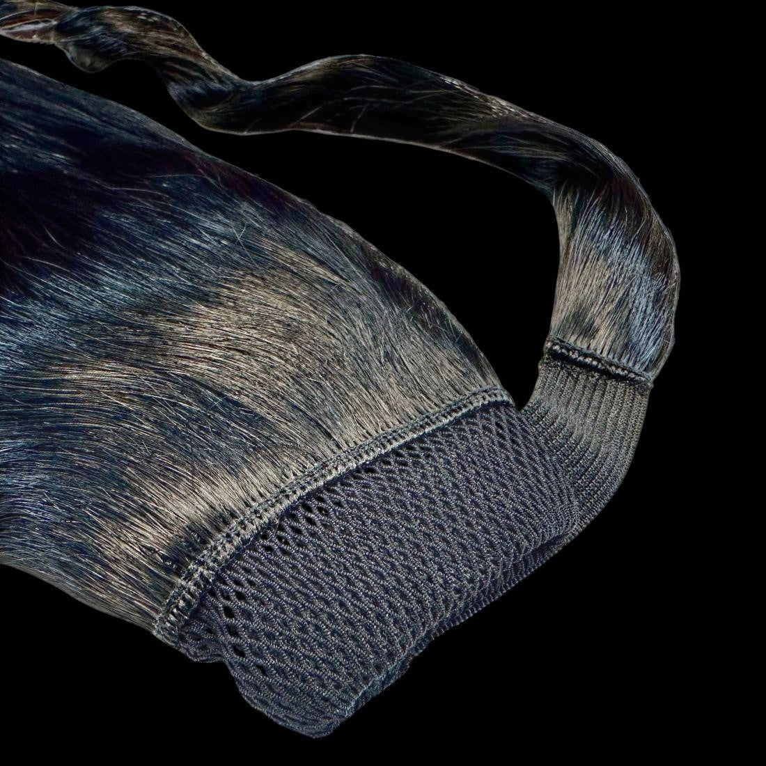 Jet Black 100% Human Hair Ponytail Extension by Private Label