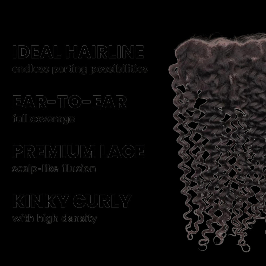 Kinky Curly 13x4 Transparent Lace Human Hair Frontal by Private Label