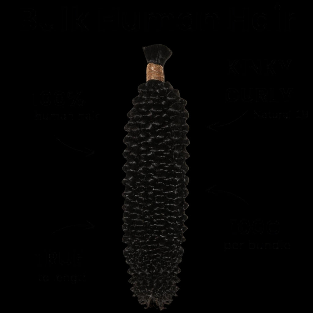 Kinky Curly Bulk 100% Human Braiding Hair by Private Label